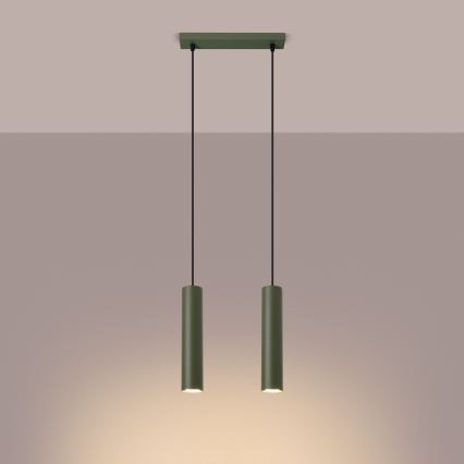 Lámpara colgante LAGOS 2xGU10/10W/230V verde