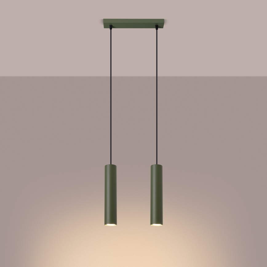 Lámpara colgante LAGOS 2xGU10/10W/230V verde