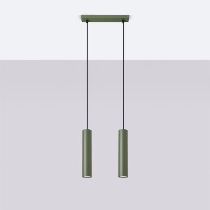 Lámpara colgante LAGOS 2xGU10/10W/230V verde