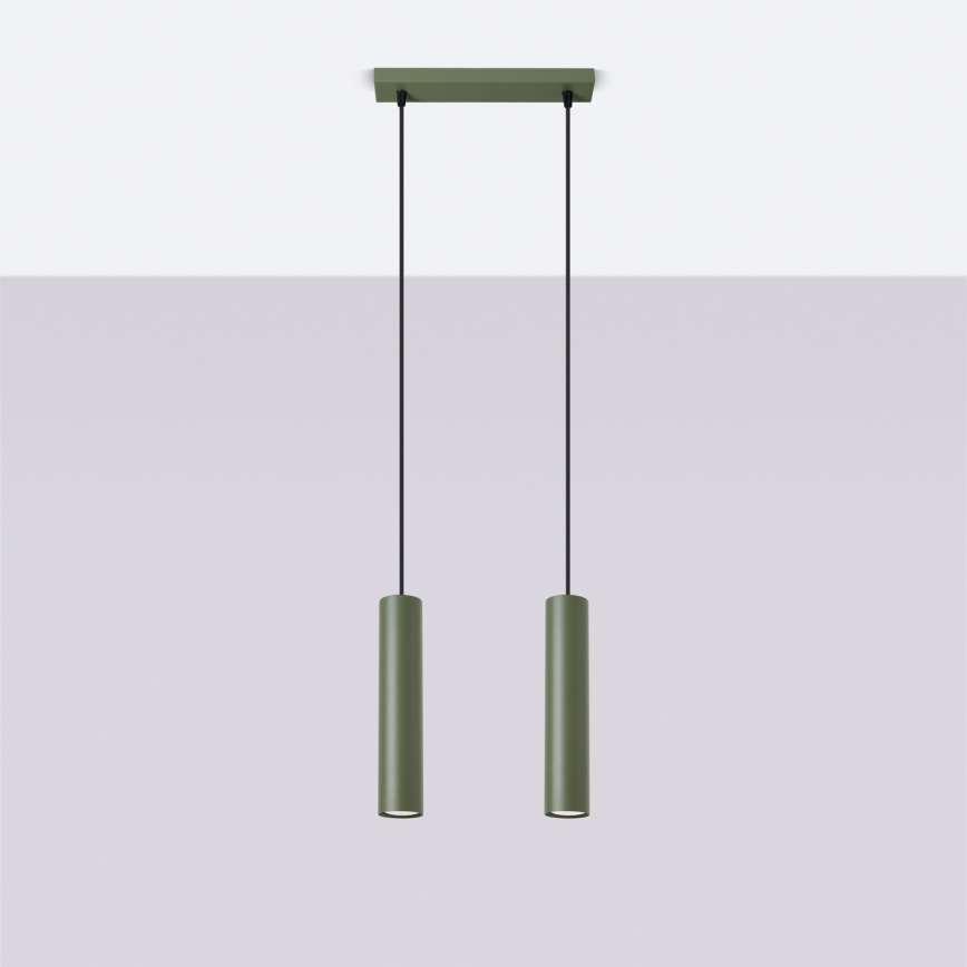 Lámpara colgante LAGOS 2xGU10/10W/230V verde