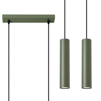 Lámpara colgante LAGOS 2xGU10/10W/230V verde