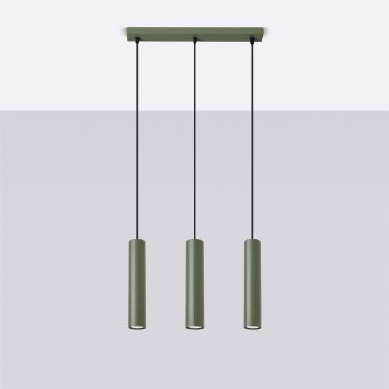 Lámpara colgante LAGOS 3xGU10/10W/230V verde