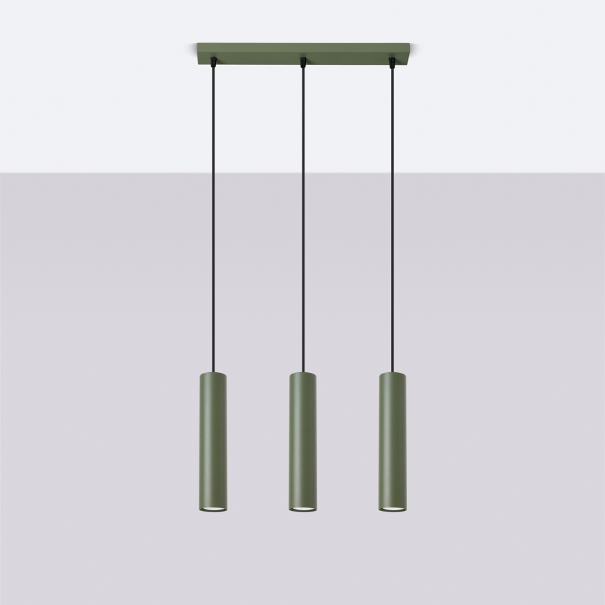 Lámpara colgante LAGOS 3xGU10/10W/230V verde