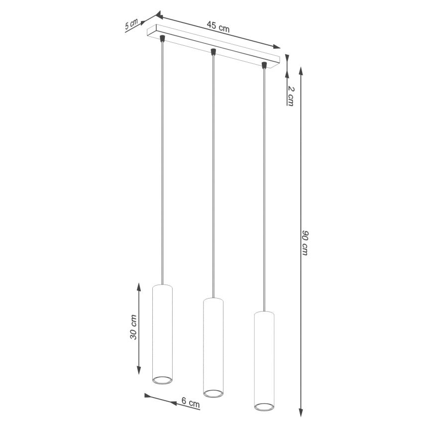 Lámpara colgante LAGOS 3xGU10/10W/230V verde