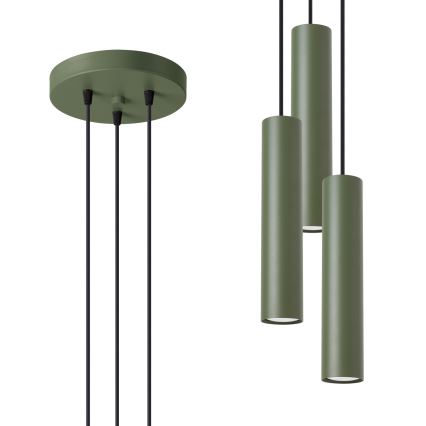 Lámpara colgante LAGOS 3xGU10/10W/230V verde