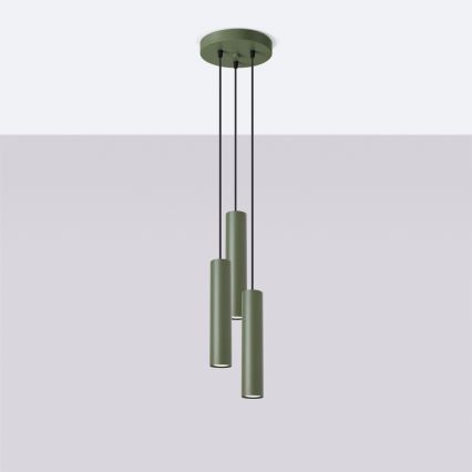 Lámpara colgante LAGOS 3xGU10/10W/230V verde