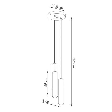 Lámpara colgante LAGOS 3xGU10/10W/230V verde