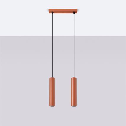 Lámpara colgante LAGOS 2xGU10/10W/230V rojo