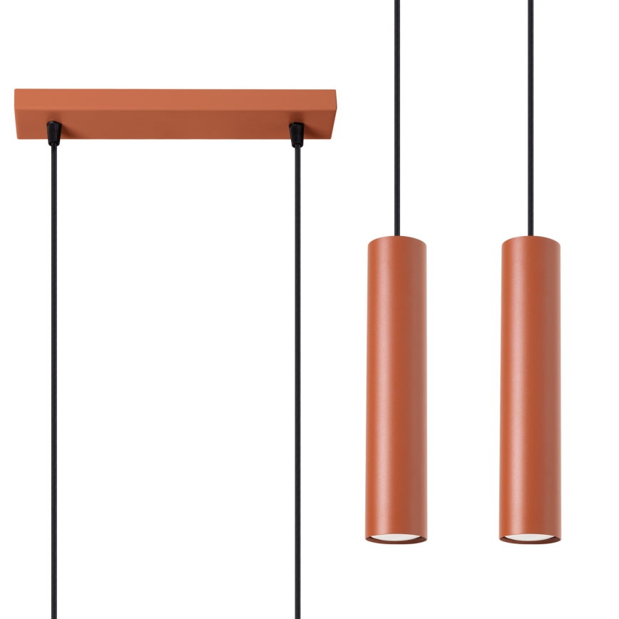 Lámpara colgante LAGOS 2xGU10/10W/230V rojo