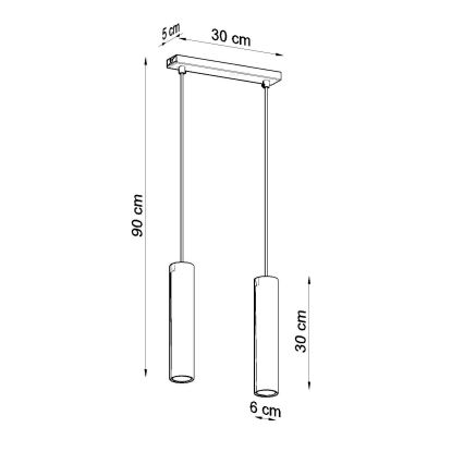Lámpara colgante LAGOS 2xGU10/10W/230V rojo
