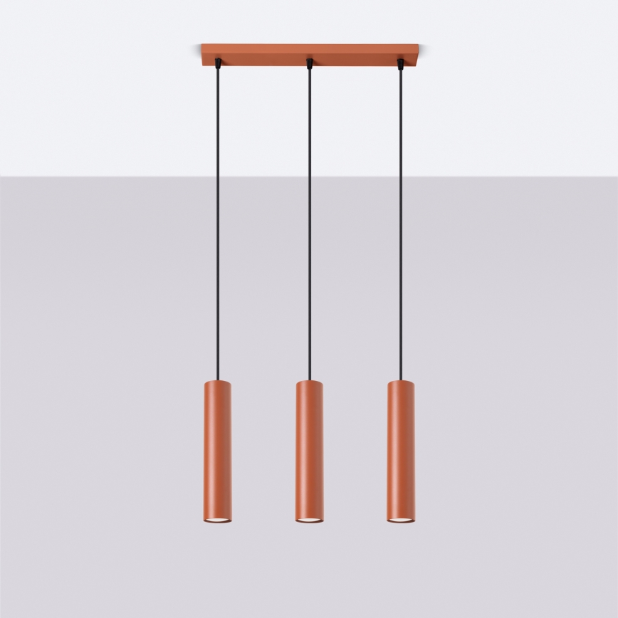 Lámpara colgante LAGOS 3xGU10/10W/230V rojo