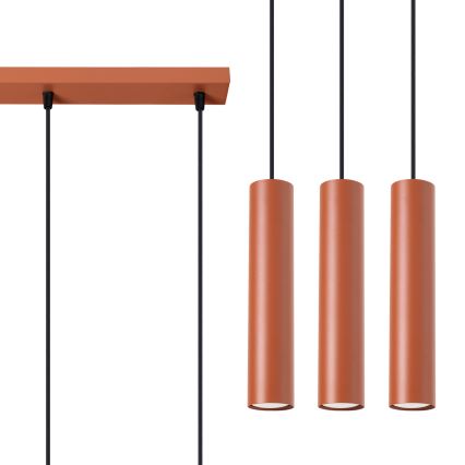 Lámpara colgante LAGOS 3xGU10/10W/230V rojo