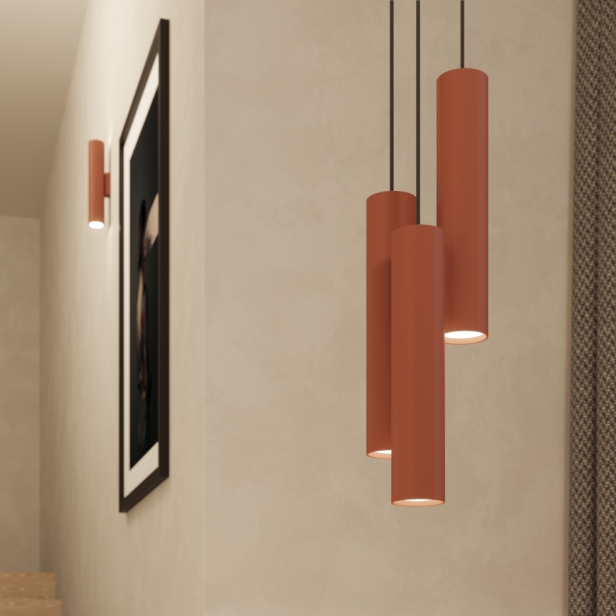 Lámpara colgante LAGOS 3xGU10/10W/230V rojo