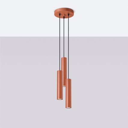 Lámpara colgante LAGOS 3xGU10/10W/230V rojo