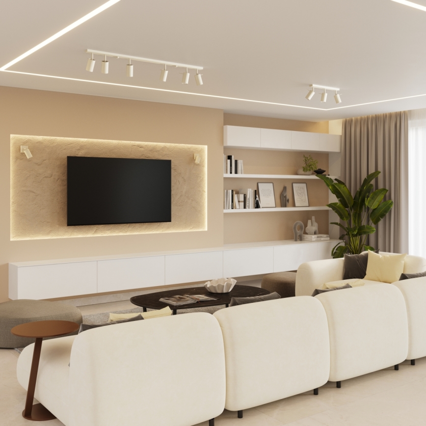 Foco de pared RING 1xGU10/10W/230V color crema