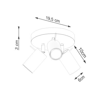 Foco RING 3xGU10/10W/230V color crema