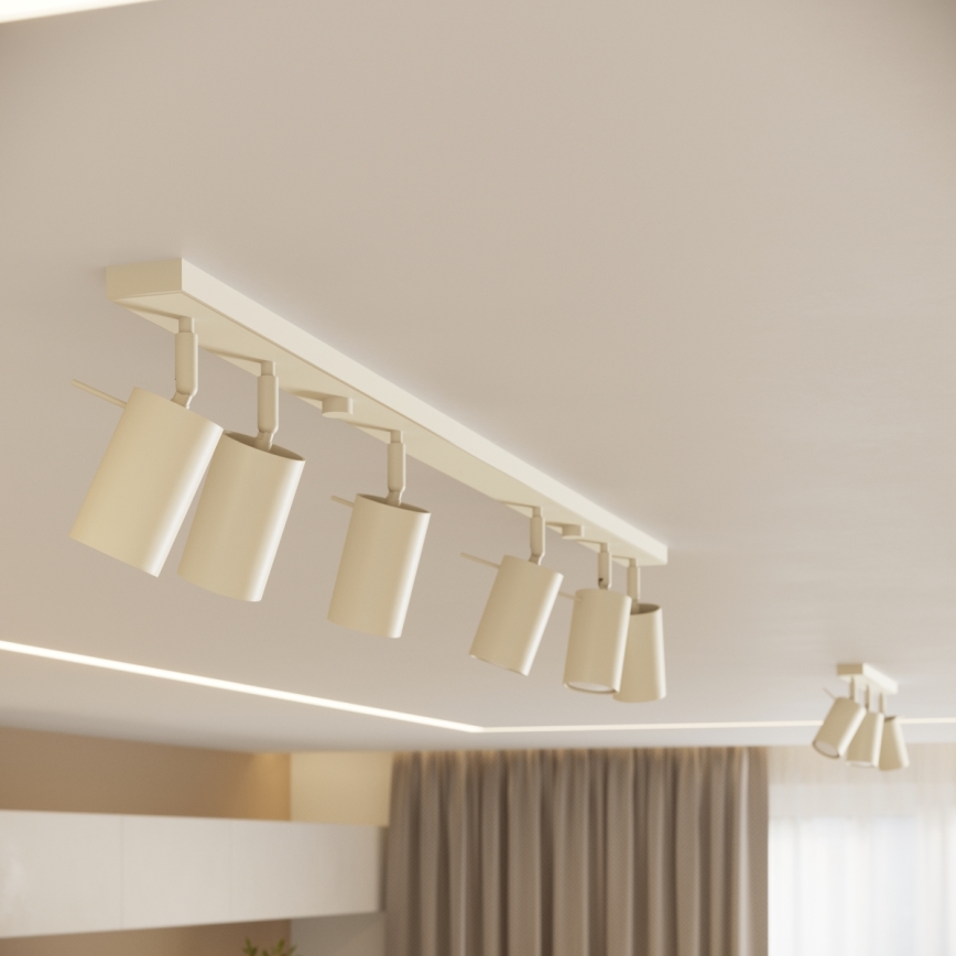 Foco RING 6xGU10/10W/230V color crema