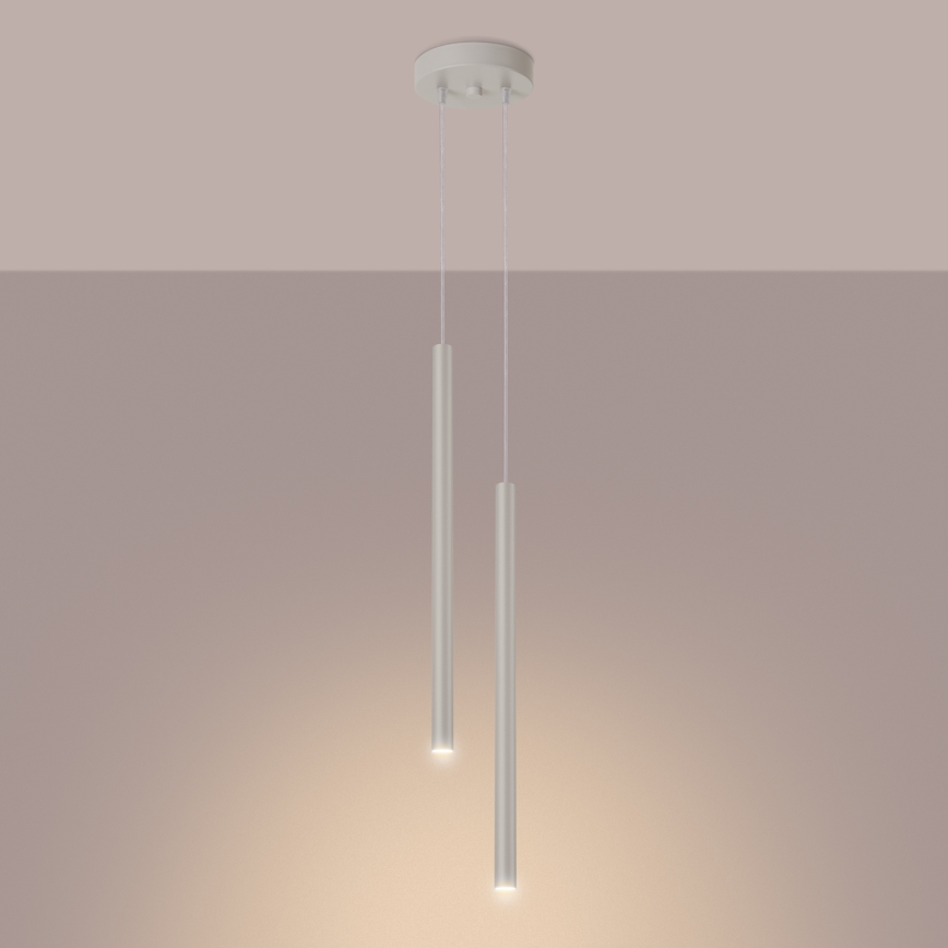Lámpara colgante PASTELO 2xG9/8W/230V color crema