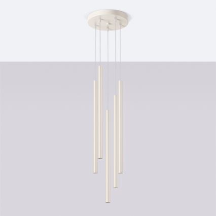 Lámpara colgante PASTELO 5xG9/8W/230V color crema