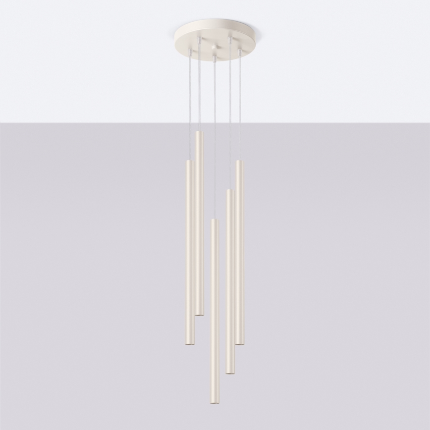 Lámpara colgante PASTELO 5xG9/8W/230V color crema