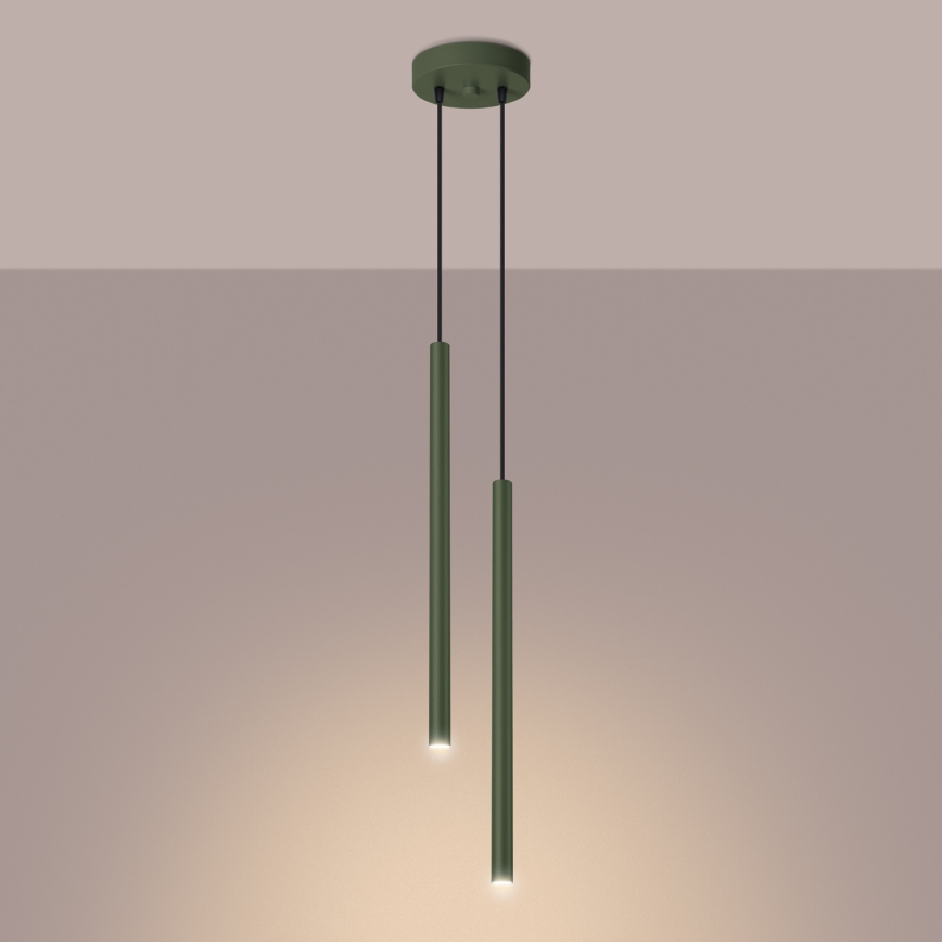 Lámpara colgante PASTELO 2xG9/8W/230V verde