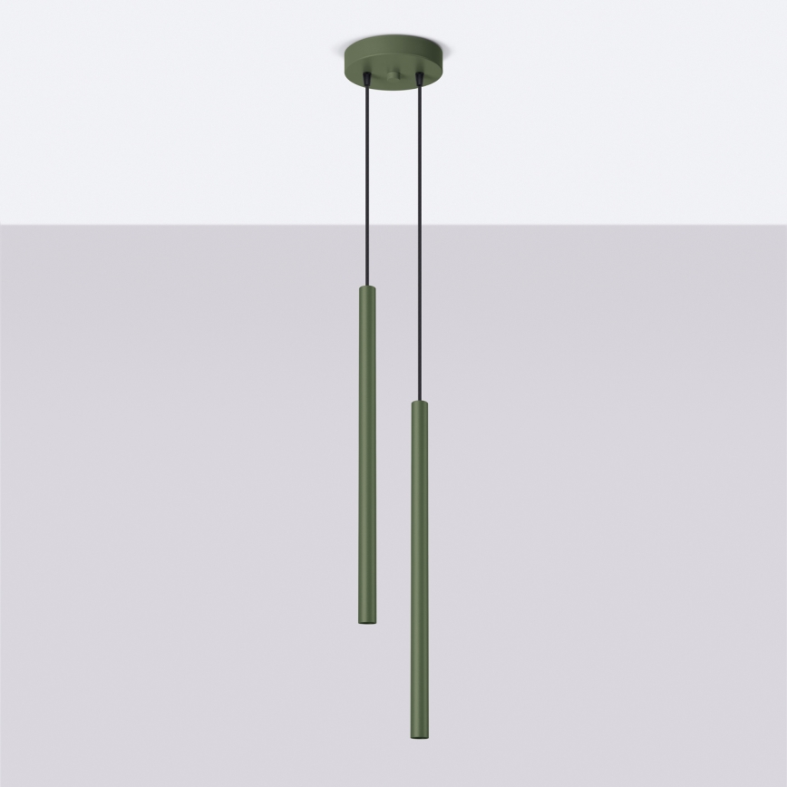 Lámpara colgante PASTELO 2xG9/8W/230V verde