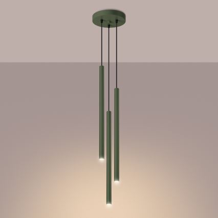 Lámpara colgante PASTELO 3xG9/8W/230V verde
