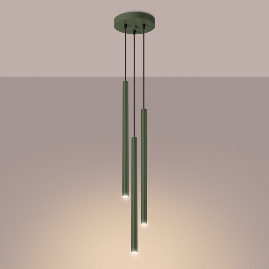 Lámpara colgante PASTELO 3xG9/8W/230V verde