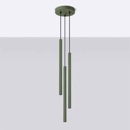 Lámpara colgante PASTELO 3xG9/8W/230V verde
