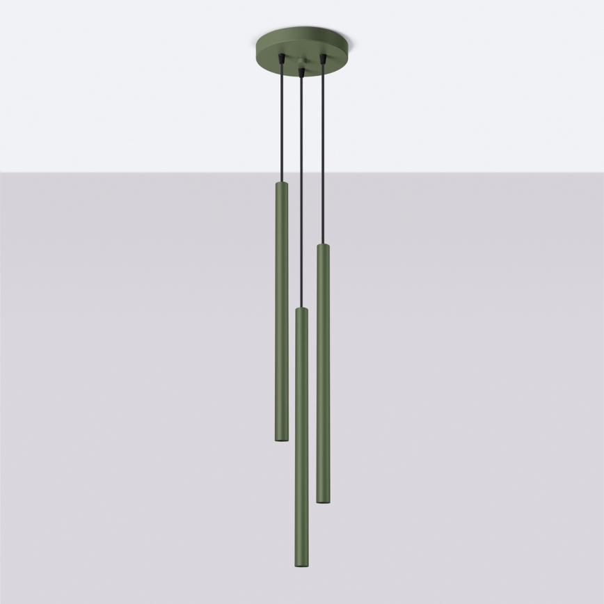 Lámpara colgante PASTELO 3xG9/8W/230V verde