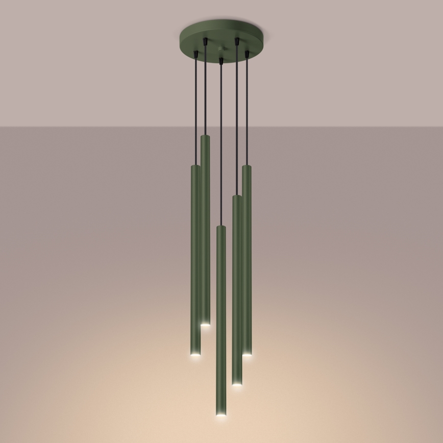 Lámpara colgante PASTELO 5xG9/8W/230V verde