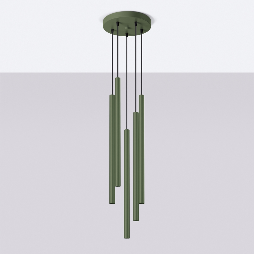 Lámpara colgante PASTELO 5xG9/8W/230V verde