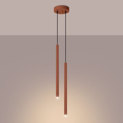 Lámpara colgante PASTELO 2xG9/8W/230V rojo