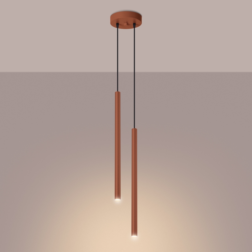 Lámpara colgante PASTELO 2xG9/8W/230V rojo