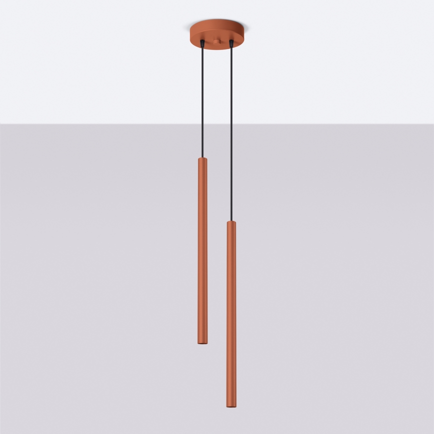 Lámpara colgante PASTELO 2xG9/8W/230V rojo