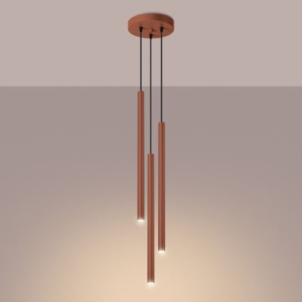 Lámpara colgante PASTELO 3xG9/8W/230V rojo