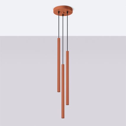 Lámpara colgante PASTELO 3xG9/8W/230V rojo