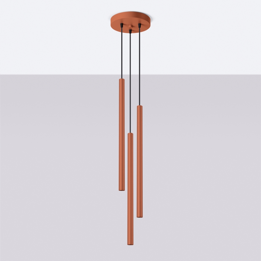 Lámpara colgante PASTELO 3xG9/8W/230V rojo