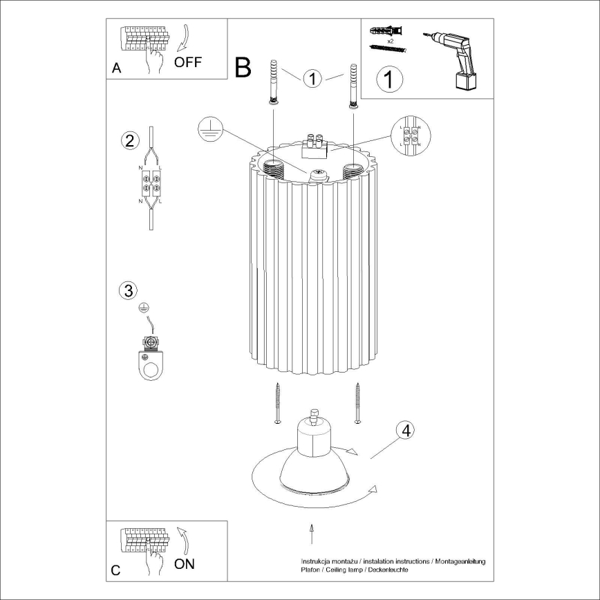 Foco KARBON 1xGU10/10W/230V 10 cm blanco