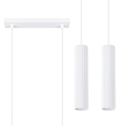 Lámpara colgante KARBON 2xGU10/10W/230V blanco