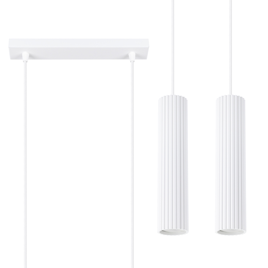 Lámpara colgante KARBON 2xGU10/10W/230V blanco