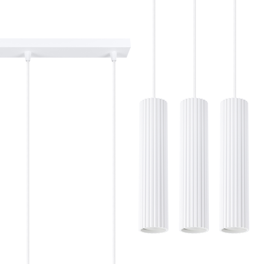 Lámpara colgante KARBON 3xGU10/10W/230V blanco