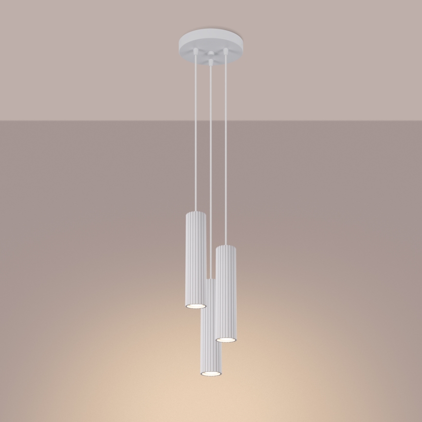 Lámpara colgante KARBON 3xGU10/10W/230V blanco