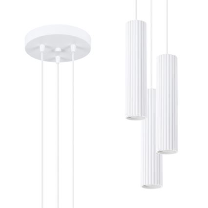 Lámpara colgante KARBON 3xGU10/10W/230V blanco