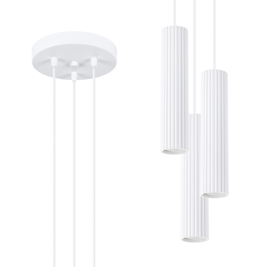 Lámpara colgante KARBON 3xGU10/10W/230V blanco