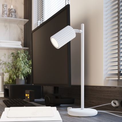 Lámpara de mesa KARBON 1xGU10/10W/230V blanco
