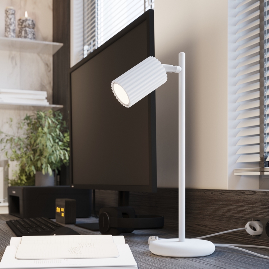 Lámpara de mesa KARBON 1xGU10/10W/230V blanco