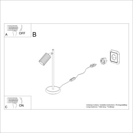 Lámpara de mesa KARBON 1xGU10/10W/230V blanco
