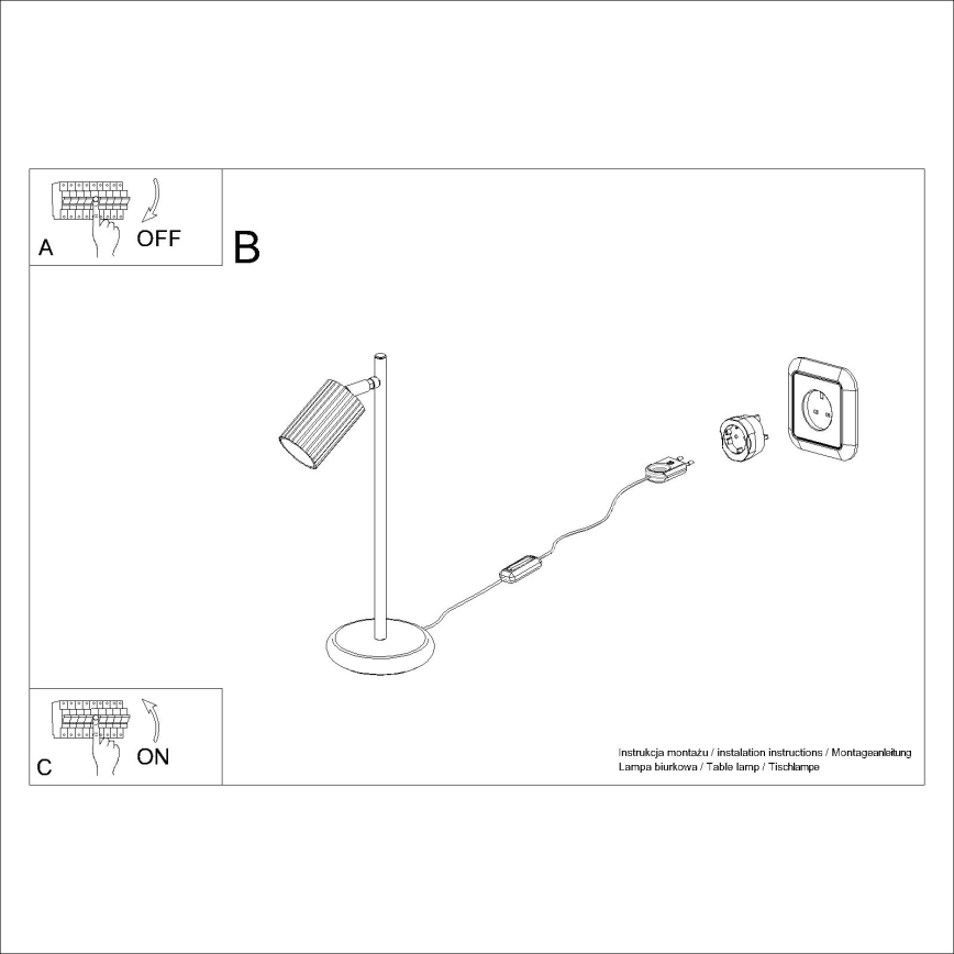 Lámpara de mesa KARBON 1xGU10/10W/230V blanco