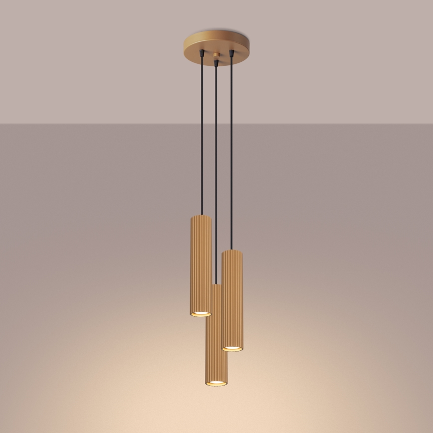 Lámpara colgante KARBON 3xGU10/10W/230V dorado